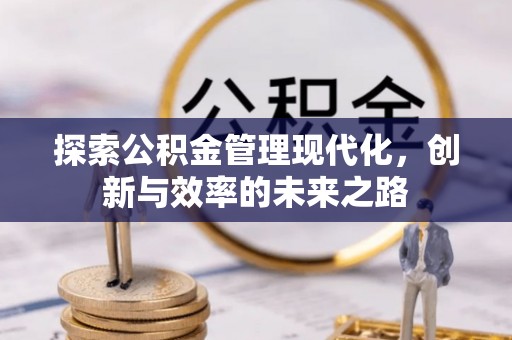 城中探索公积金管理现代化，创新与效率的未来之路
