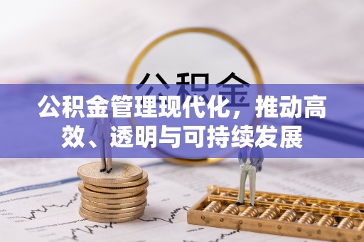 城中公积金管理现代化，推动高效、透明与可持续发展