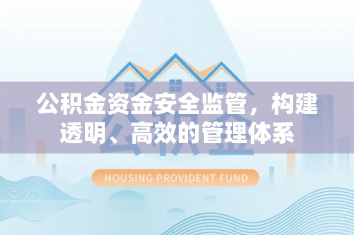 城中公积金资金安全监管，构建透明、高效的管理体系