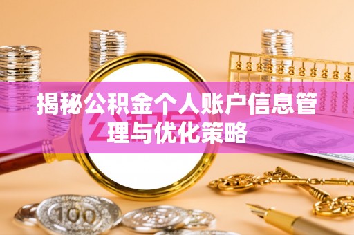 城中揭秘公积金个人账户信息管理与优化策略