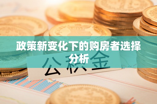 城中政策新变化下的购房者选择分析